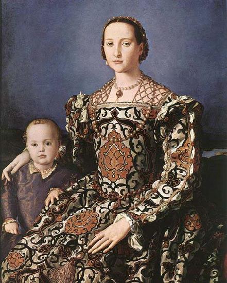 BRONZINO, Agnolo Eleonora of Toledo with her son Giovanni de- Medici